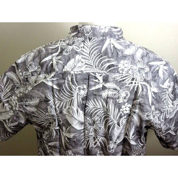 Tommy Bahama Men's SS Aqua Lush Tropical Floral Button Up Shirt Meteor Grey NWT - Picture 5 of 6